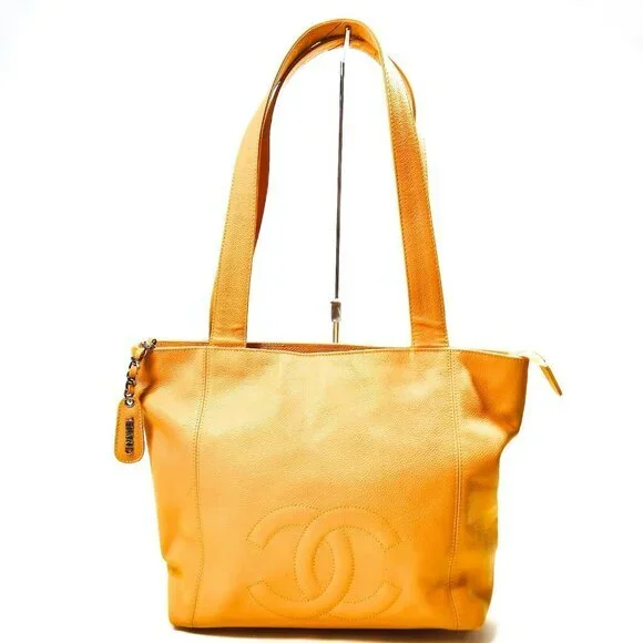 SALE! RARE Chanel Caviar CC Logo Shopping Tote bag Handbag Shoulder Bag - Picture 6 of 15